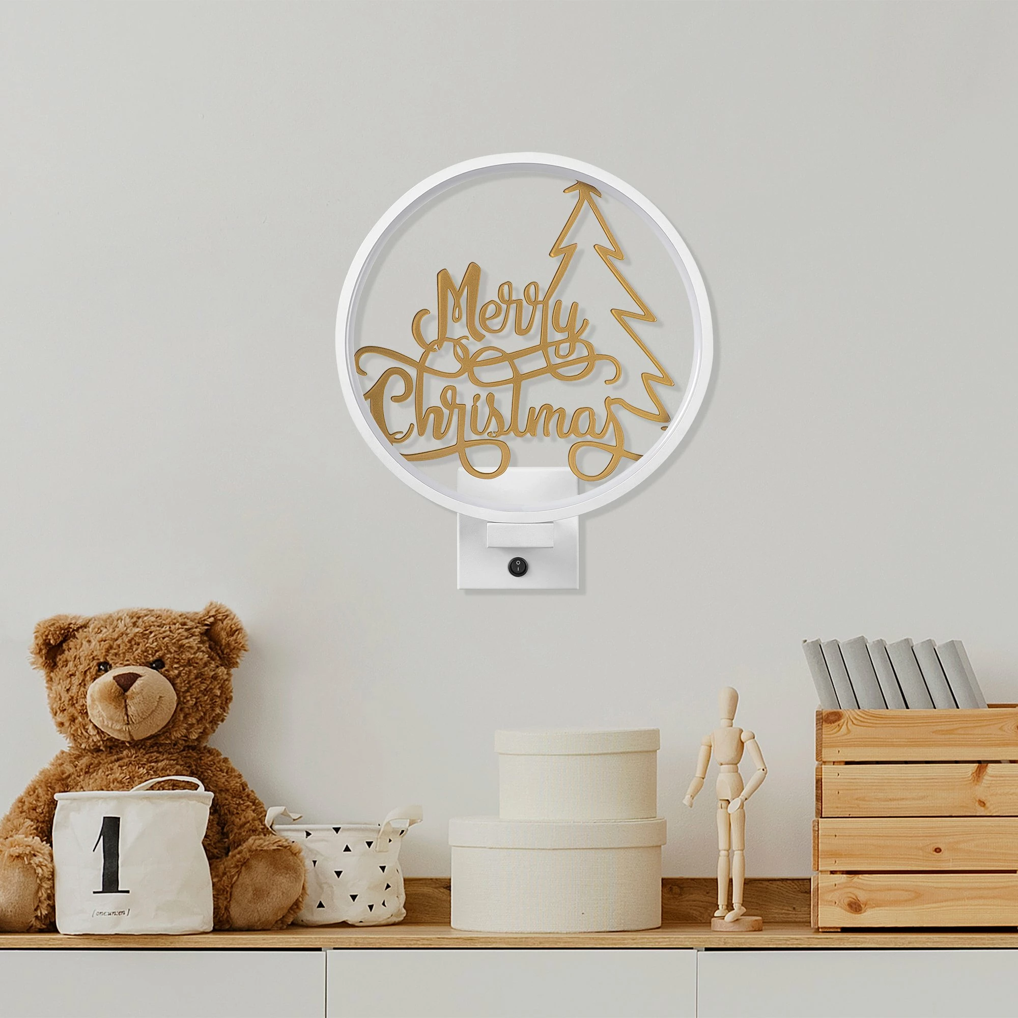 Stenska svetilka, Opviq XMAS26, bela in zlata