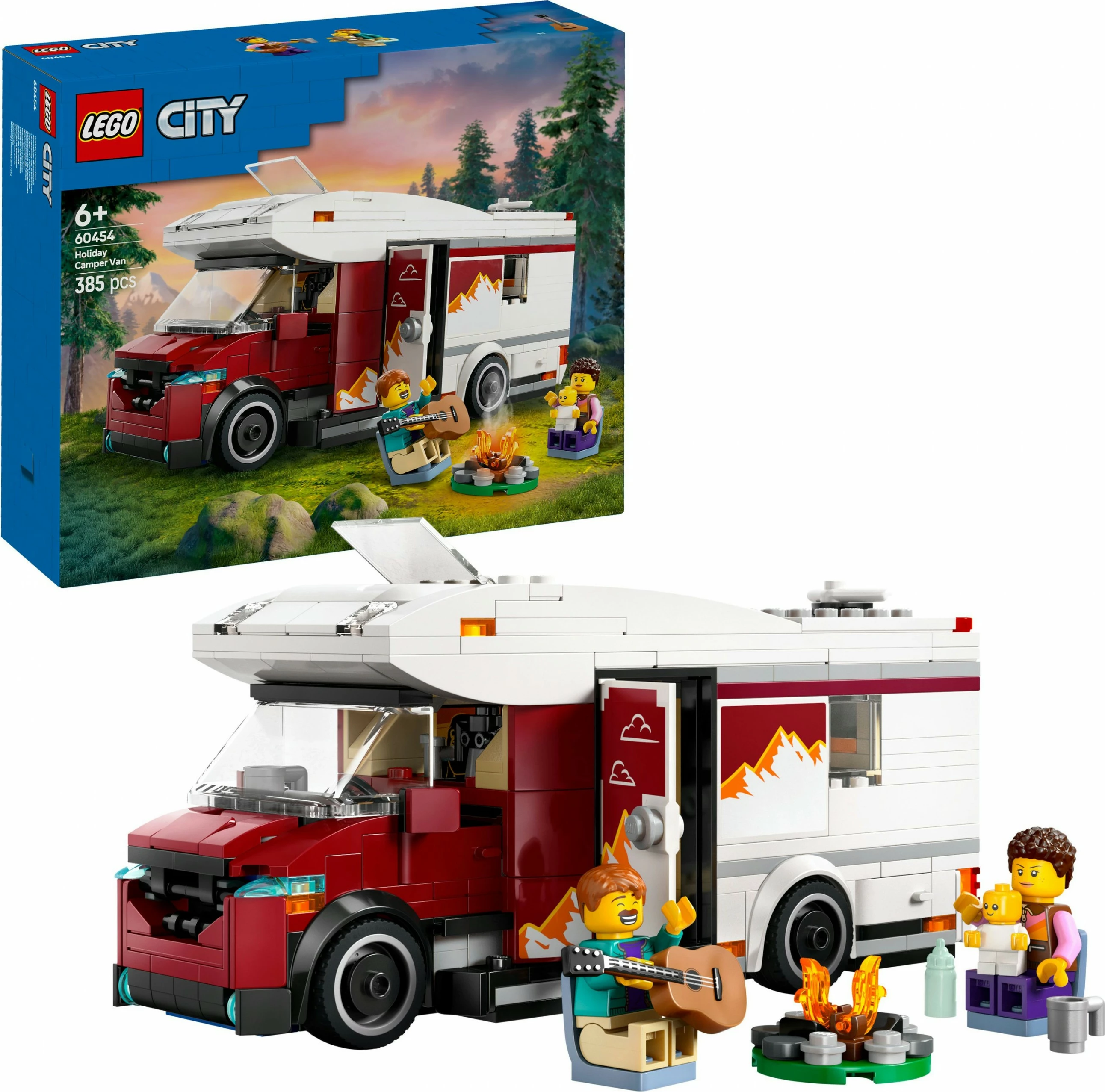 Komplet za kampiranje LEGO City 60454, 385 kosov, večbarven