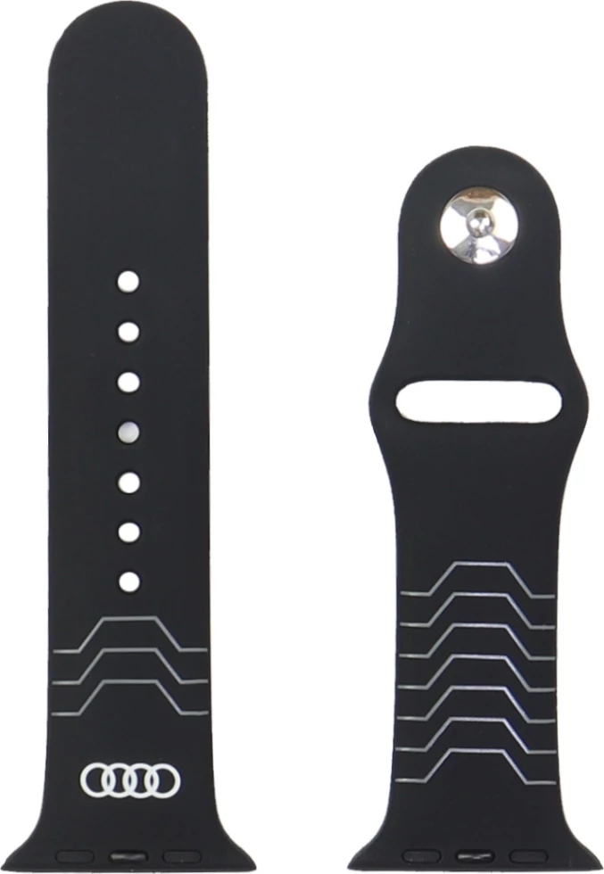 Silikonski pašček z geometrijskim vzorcem, Audi, za Apple Watch, črn, 44/45/46/49 mm