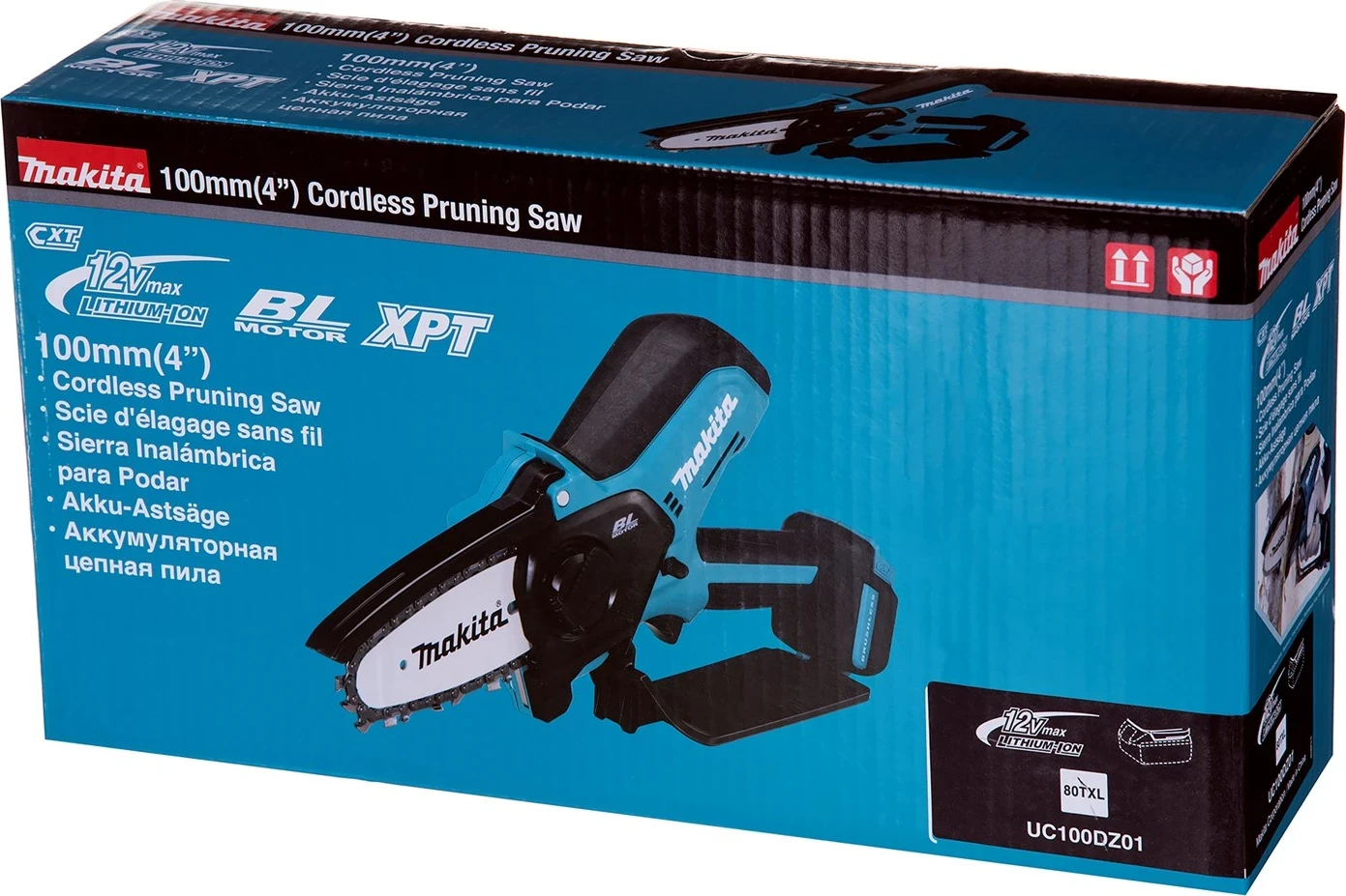 Brezžična verižna žaga za veje Makita UC100DZ01, črna