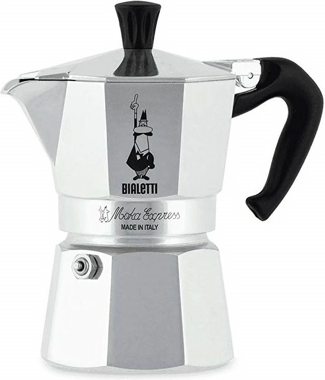 Kavni aparat Moka Express Bialetti, 0,06 L, alumin, črn
