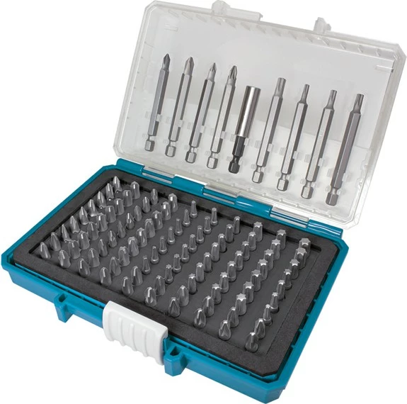 Set bitov, 99 kosov, Phillips/Pozidriv/Torx/Hexagon, Makita P-81050, s ponesljivo škatlo