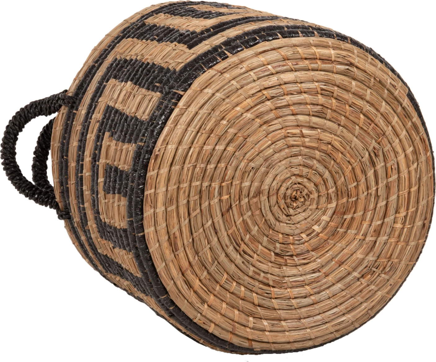 2-delni komplet dekorativnih košar FH7846.02 iz mendong trave v naravno-črni barvi Φ36x32-40Hcm