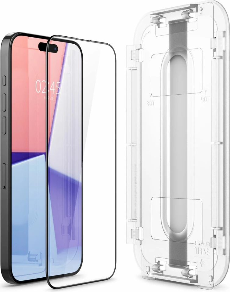 Zaščitno steklo Spigen Glas.tR EZ Fit FC za iPhone 15 Pro Max, 2 kosa, črno