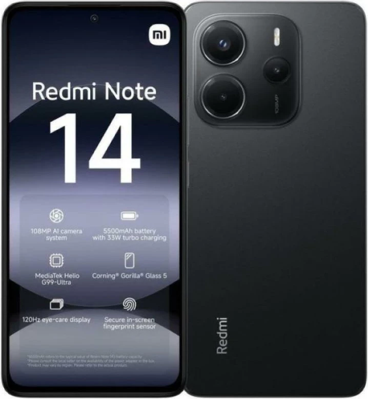 Pametni telefon Xiaomi Redmi Note 14, 6,67", 6+128GB, 5G, črn