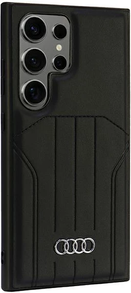 Ovitek Audi MagSafe za Samsung Galaxy S24 Ultra, umetno usnje, črn