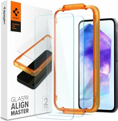 Zaščita zaslona Spigen Alm Glas.TR 2-pack za Samsung Galaxy A55 5G, prozorna