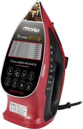 Parni likalnik Adler MS5031, 3000 W, keramična podloga, 400 ml, rdeče/črn