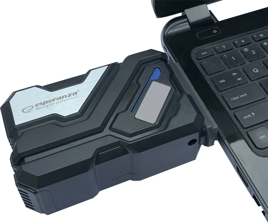 Hladilni ventilator za prenosnik Esperanza EGC103, LED, USB, črn