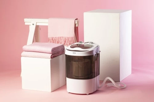 Prenosni pralni stroj z ožemanjem Adler CR 8054, 3 kg pranja, 1 kg ožemanja, program 15 min, bel/siv