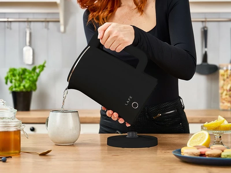 Električni čajnik Double Wall 1,8 L 1800 W, Lafe, črn