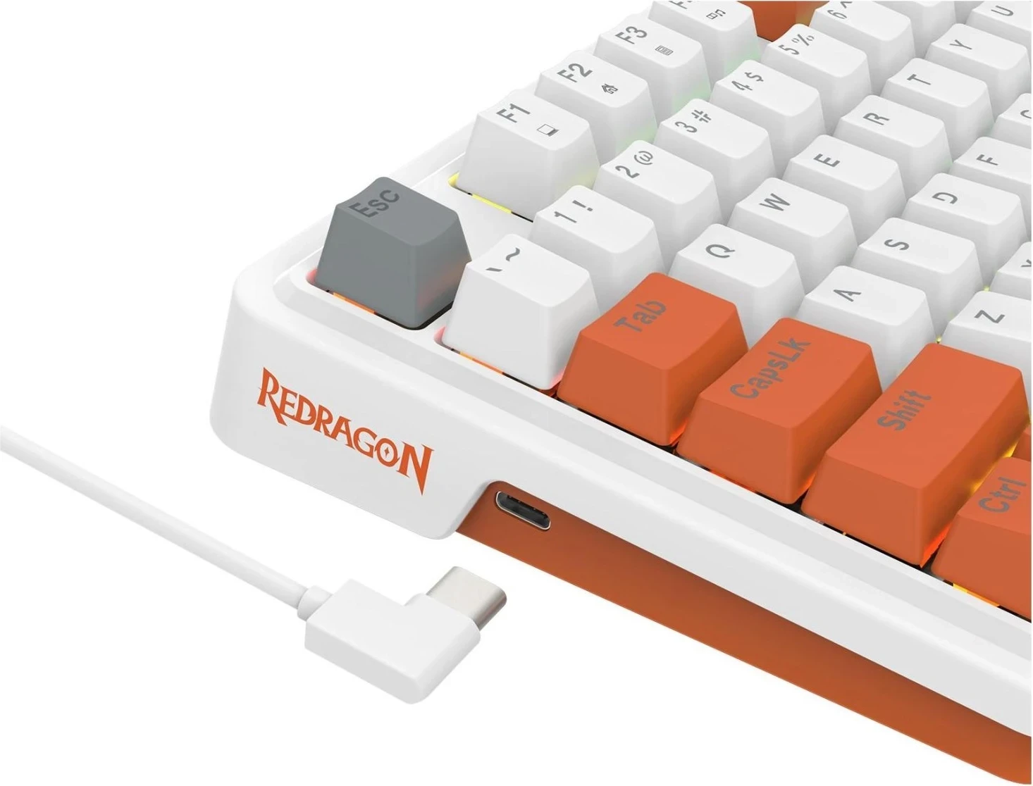 Mehanska tipkovnica RGB, belo-oranžna Redragon K664WOG-RGB Gloria