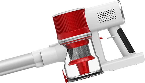 Pokončni brezžični sesalnik Adler AD 7051, 300 W, 0,6 L, 22,2 V Li-ion 2200 mAh, krtača z LED, LCD, bel/rdeč