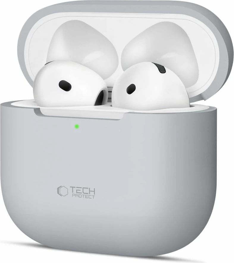 Silikonski ovitek za Apple AirPods 4, Tech-Protect, siv
