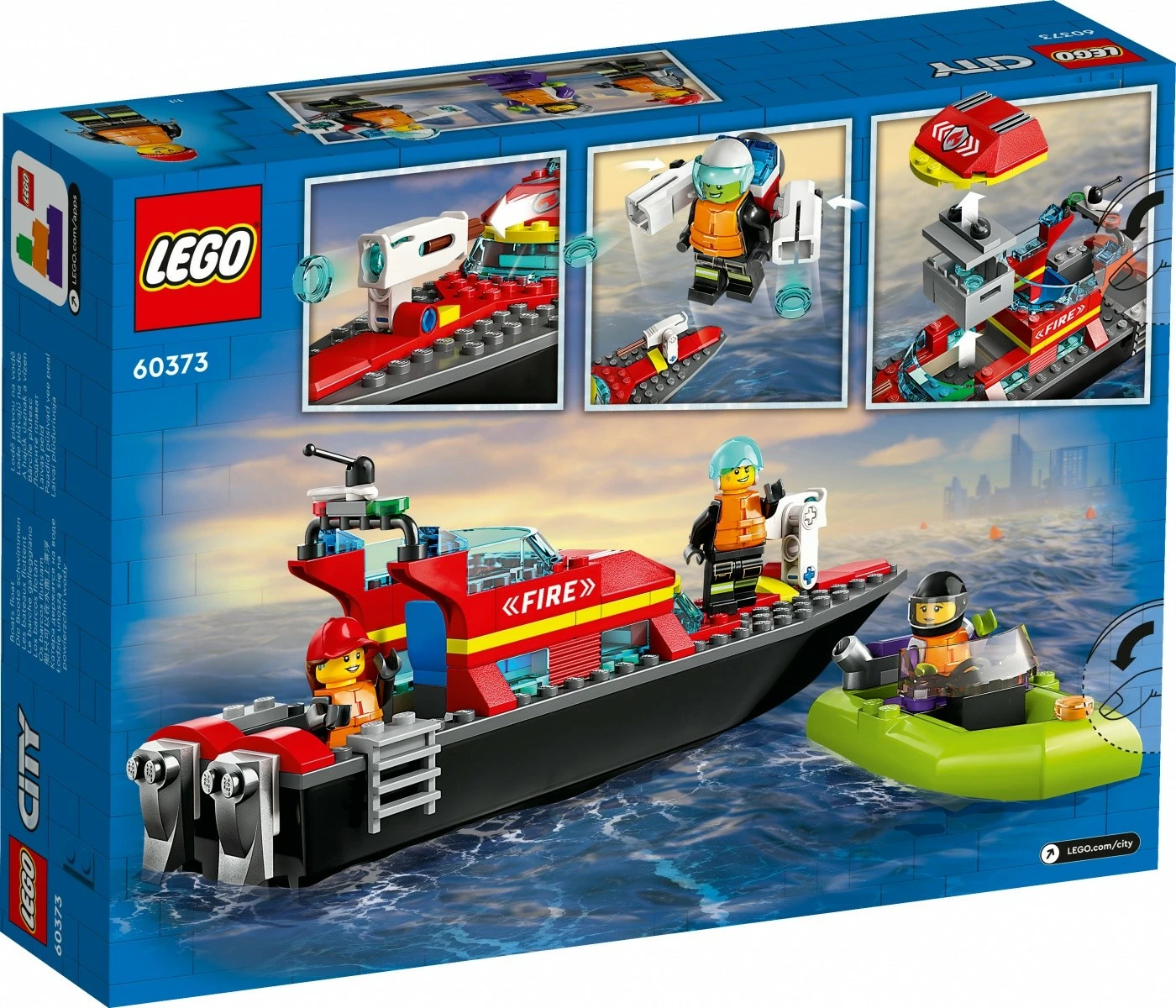 Gradbeni set gasilska ladja, 144 kocke, za otroke — LEGO City Fire Boat 60373
