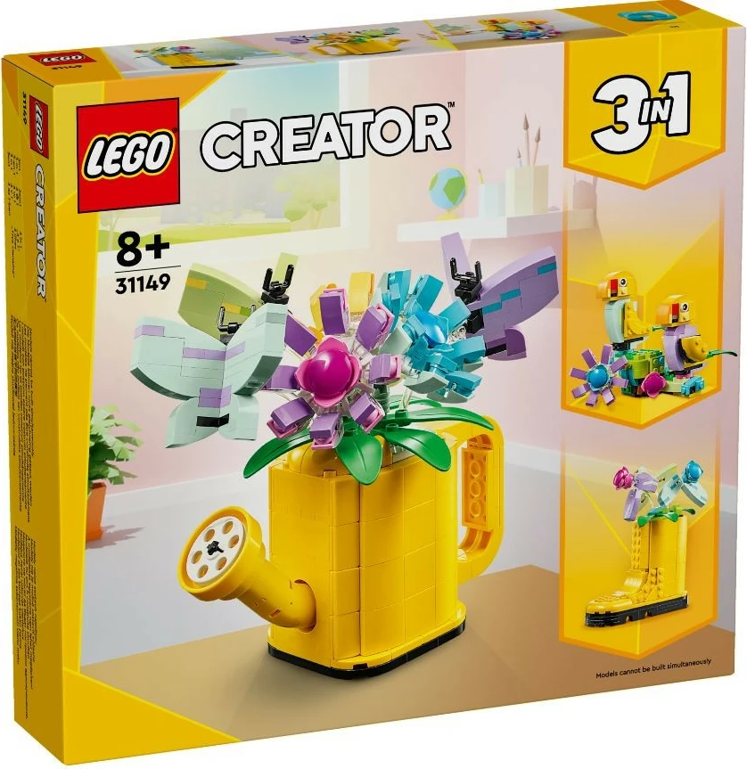 Gradbeni set 3-v-1, 420 delov, plastika — LEGO Creator 31149 Flowers in a Watering Can