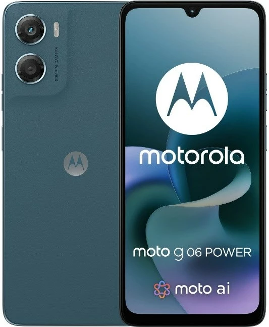 Pametni telefon Motorola moto G06 Power, 6,88", 4 GB RAM, 64 GB, 7000 mAh, modra