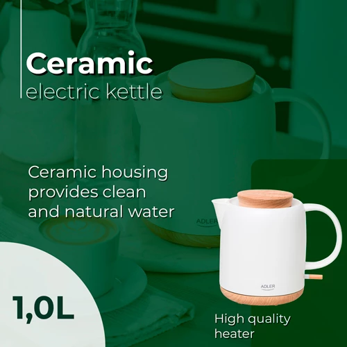 Električni čajnik, Adler AD 1304, 1,0 L, 1200 W, ecru