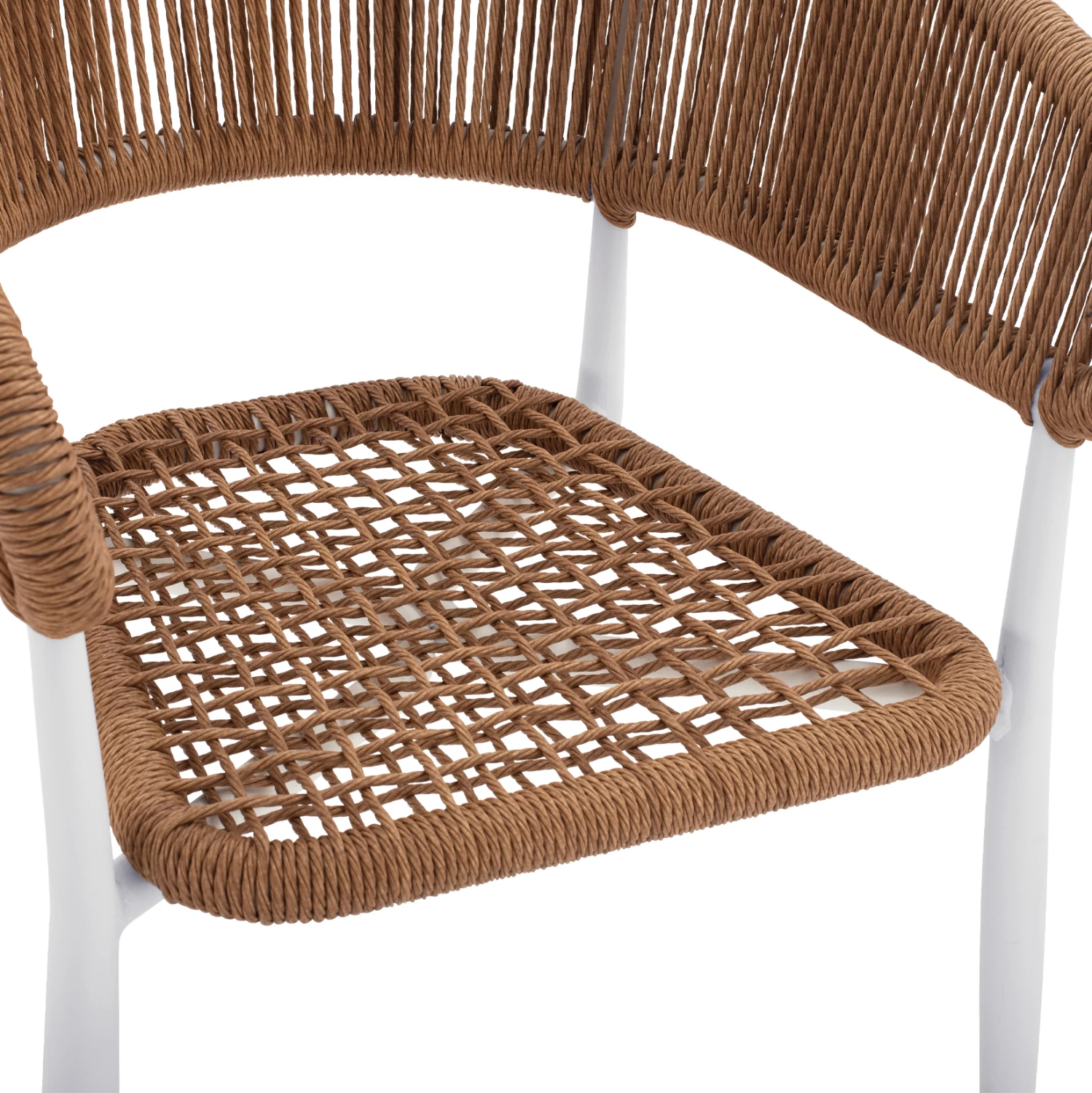 Aluminijasti naslanjač EULO FH5783.12 bel-sintetični ratan bež 55,5x63,5x78Hcm