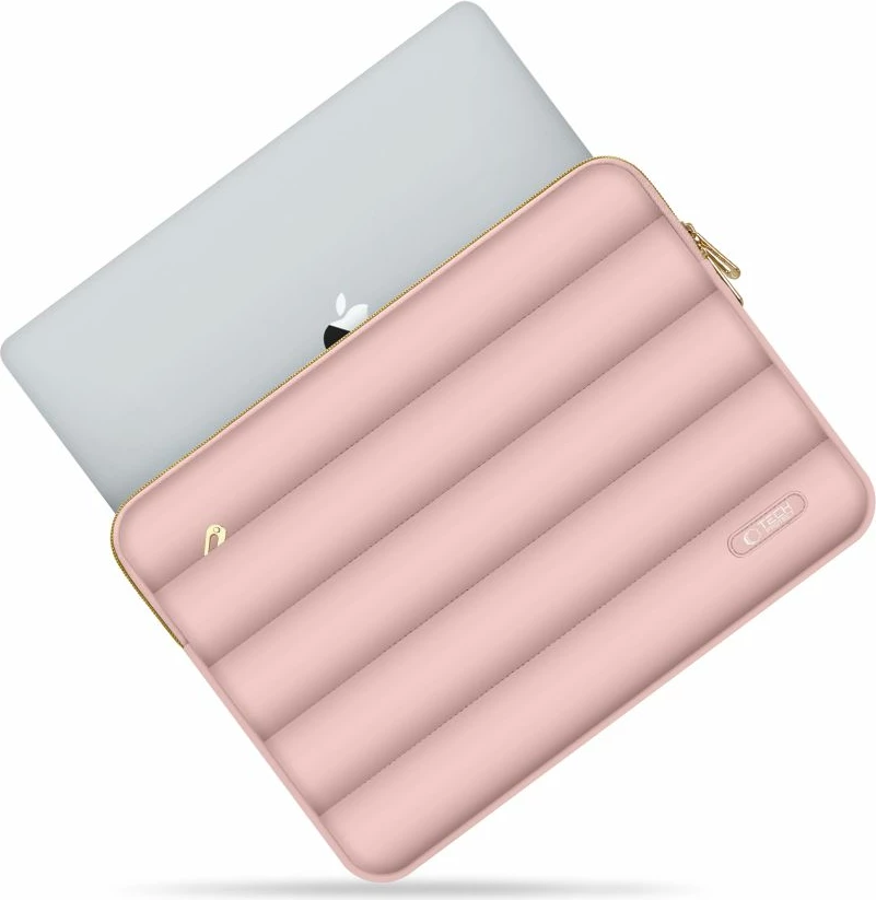 Ovitek za prenosnik 13–14 palcev, rožnat, Tech-Protect Puffy z vrečko za dodatke