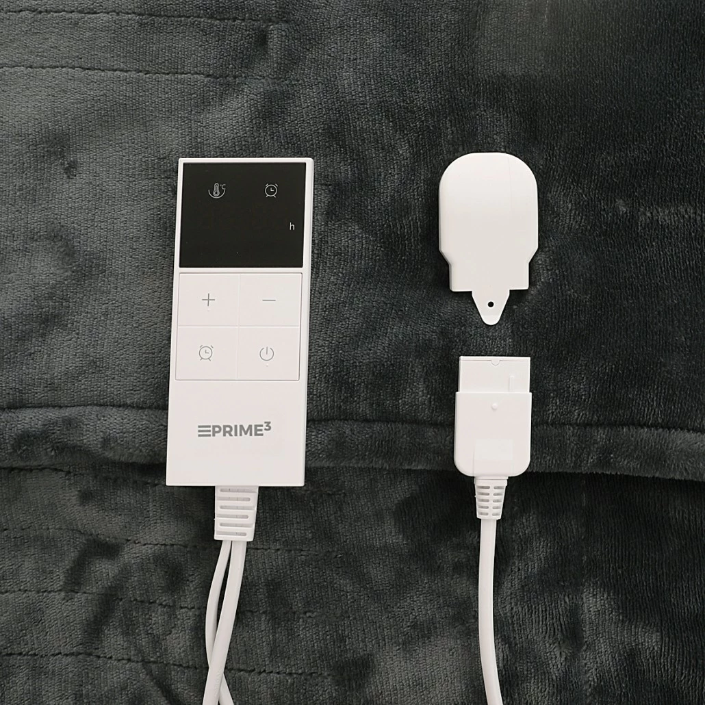 Električna odeja PRIME3 SHT21, 180 x 130 cm, 10 stopenj, časovnik, črno/bele barve