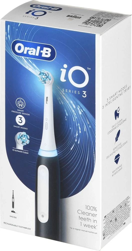 Električna zobna ščetka Braun Oral-B iO3, črna