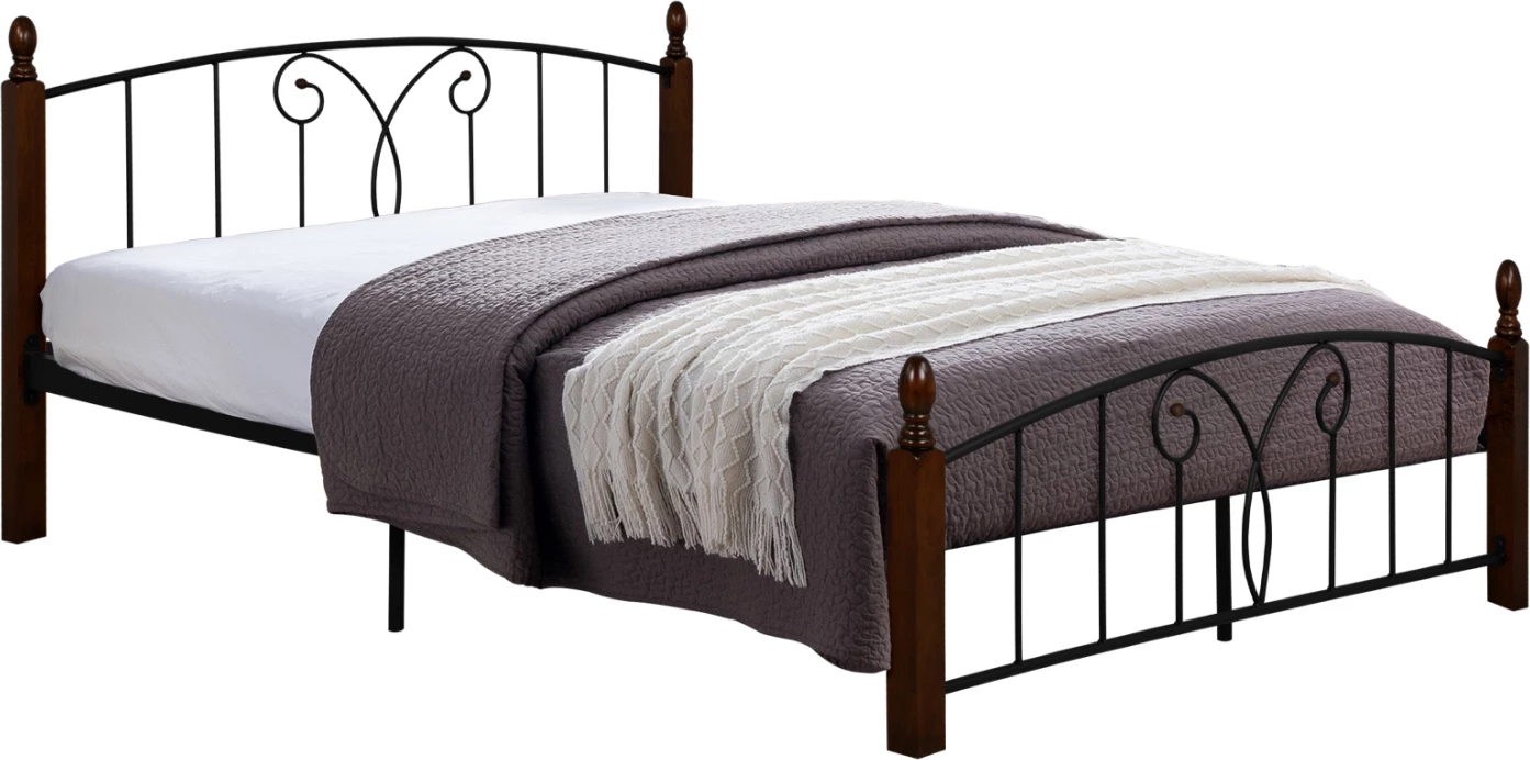 Francoska postelja Suzie FH585 za vzmetnico 150x200 cm, kovina-les