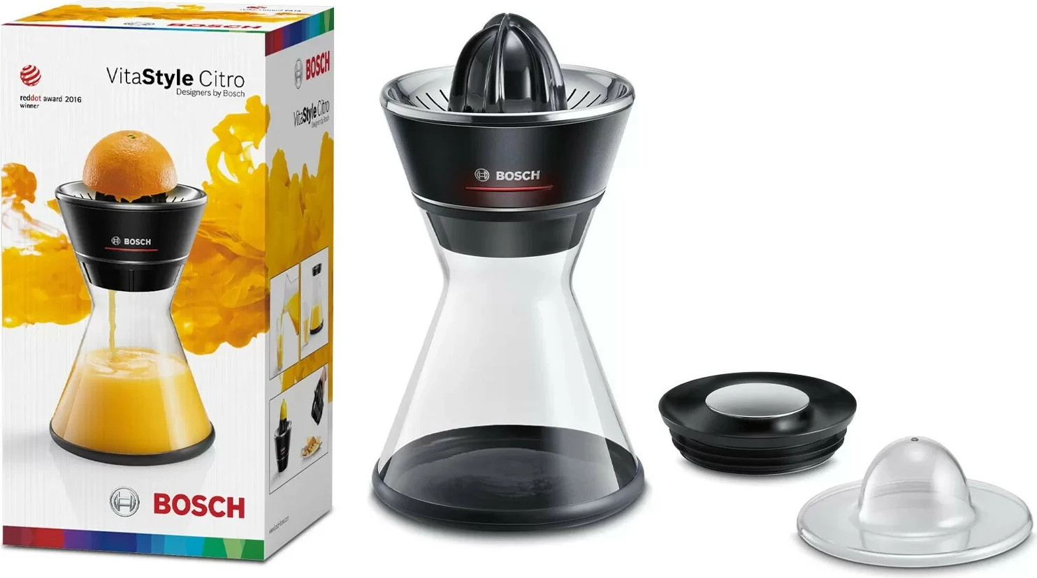 Stiskalnik citrusov Bosch MCP72GPB, 1 l, črn