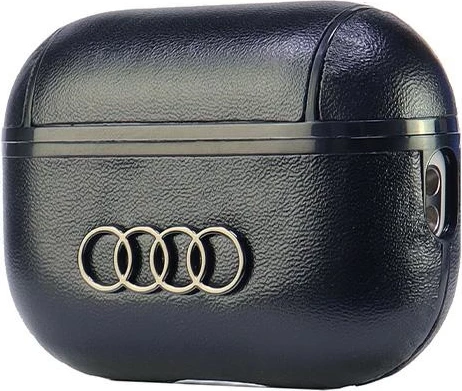 Ovitek iz umetnega usnja z velikim logotipom Audi za AirPods Pro 2, črn