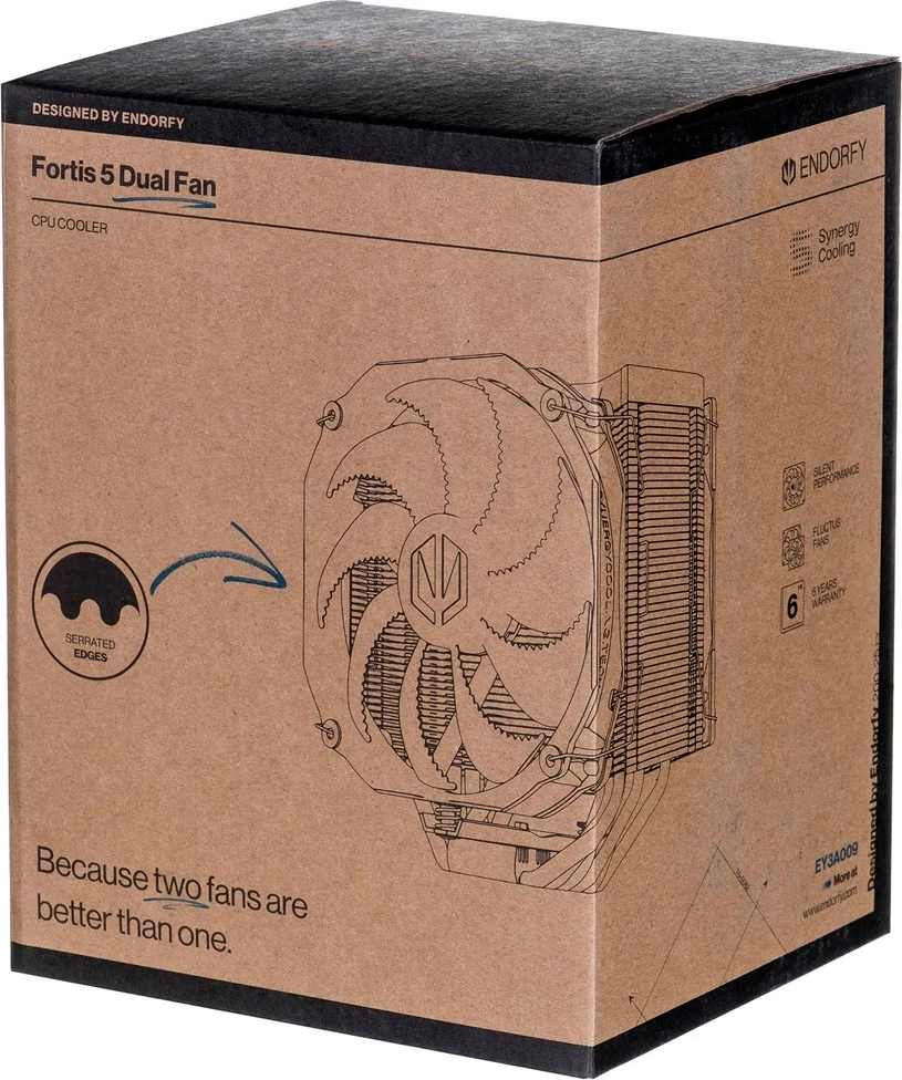 Hladilnik procesorja Fortis 5 Dual Fan, ENDORFY SPC307, 14/12 cm, črn