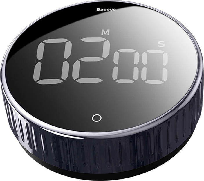 Odtštevalni časovnik z vrtenjem Baseus Heyo, črn in srebrn