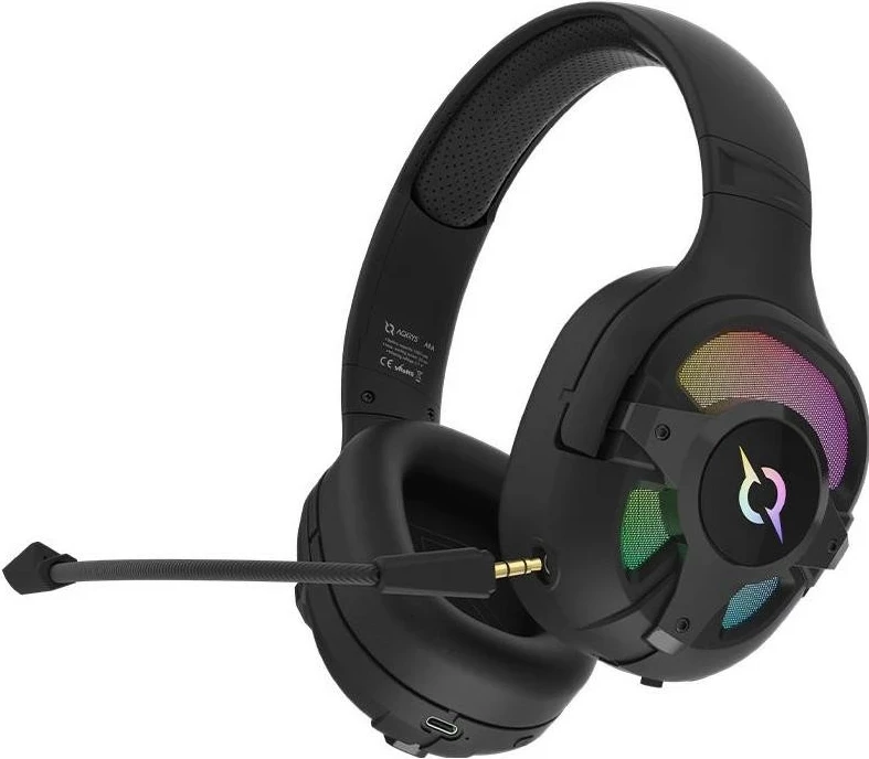 Brezžične in žične igralne slušalke AQIRYS ARA, črne