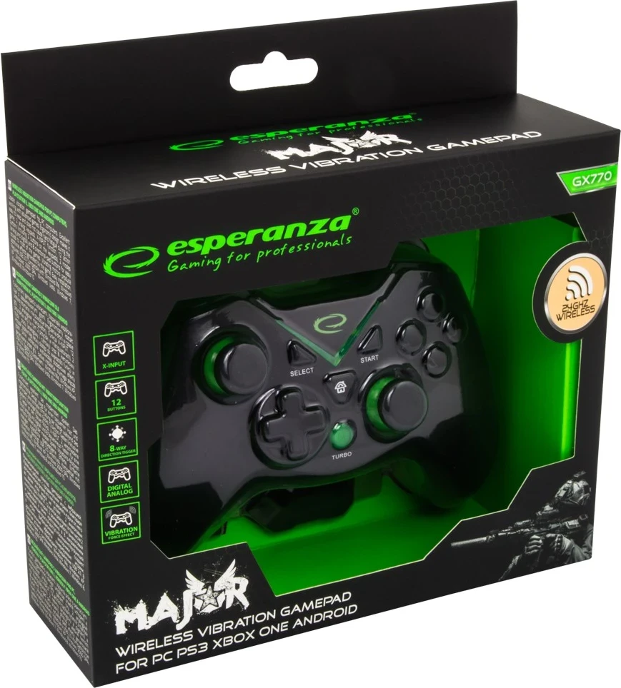 Gaming krmilnik Esperanza EGG112K za PS3, Xbox One, PC, črn