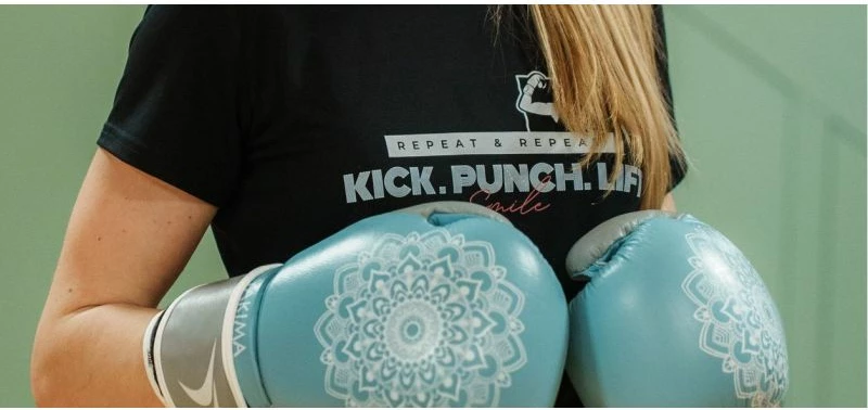 Boksarske rokavice za ženske Mandala, Yakimasport, modro-sive