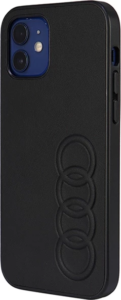 Ovitek iz sintetične usnja za iPhone 12/12 Pro 6,1", Audi, črn