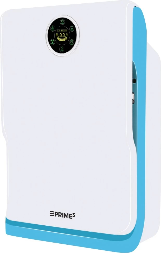 Čistilec zraka PRIME3 SAP41 165 m³/h za 40 m², 6-stopenjski HEPA, UV, ionizacija, z daljinskim upravljalnikom, bel/azur