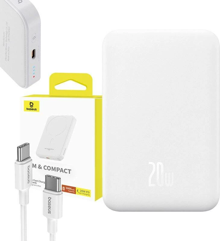 Powerbank Baseus P10022107223-00, 5000 mAh, USB-C 20W, bel