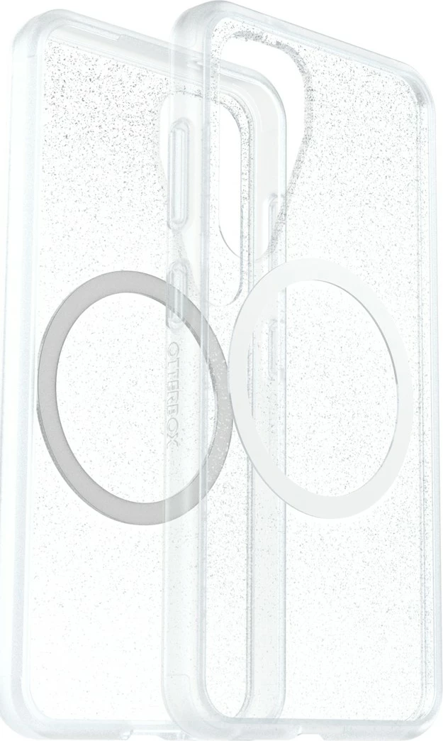 Tanek magnetni ovitek za Galaxy S25, Samsung Otterbox React, črn/prosojen