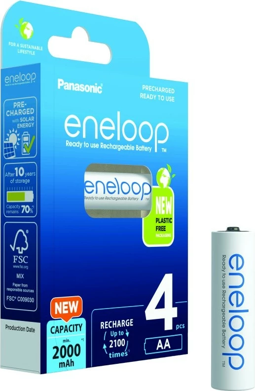 Polnilne baterije AA 2000 mAh, 4 kosi Panasonic Eneloop