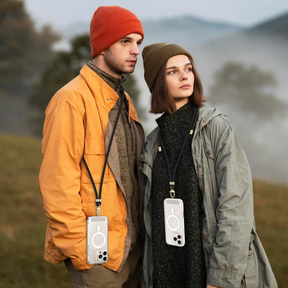 Crossbody trak za pametni telefon, črn, z 2 adapterjema Tech-Protect C7S