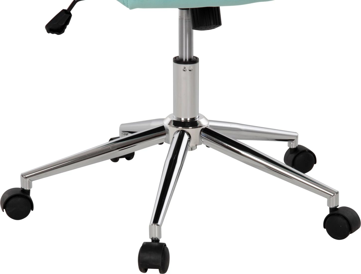 Pisarniški stol JOSEF FH1181.08 iz žametne tkanine v mint barvi z inox podnožjem 58x61x105-113H cm