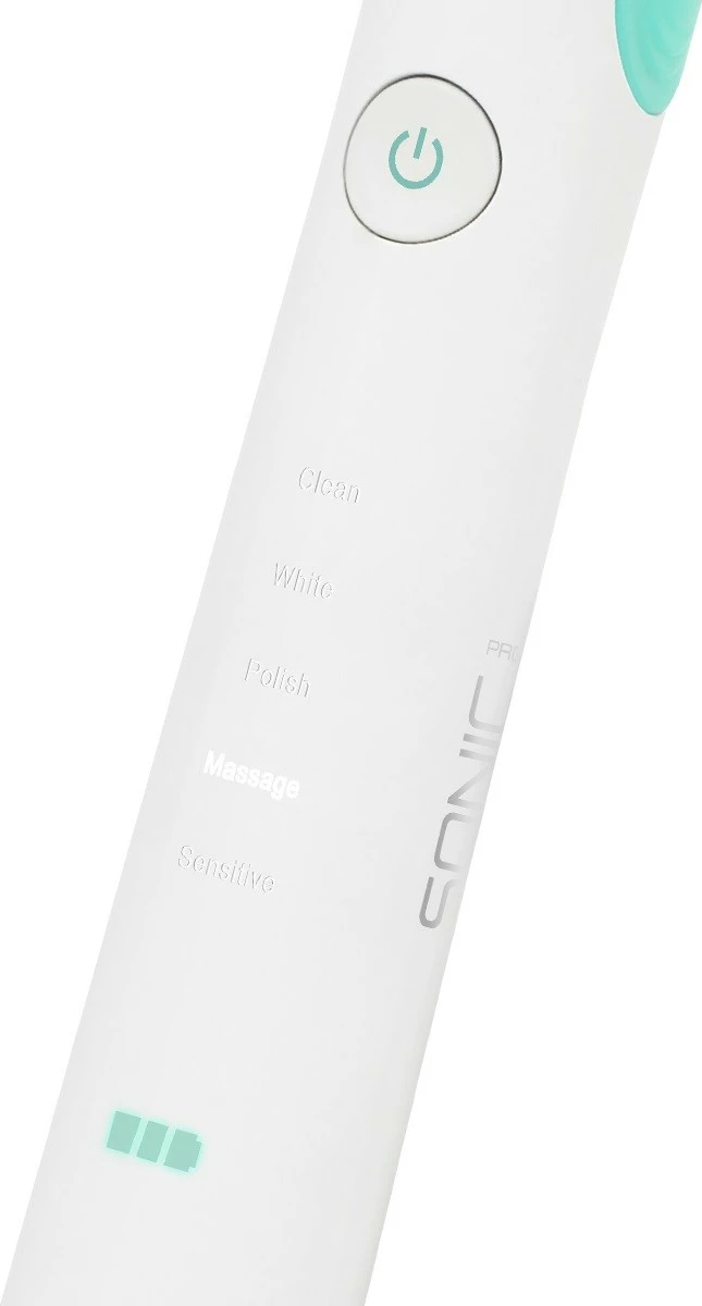 Električna zobna ščetka TEESA Sonic PRO TSA8011, bela, komplet z 2 zamenljivima glavicama