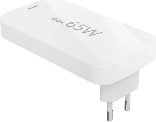 65W GaN polnilec Hama, 2× USB-C, 1× USB-A, bel