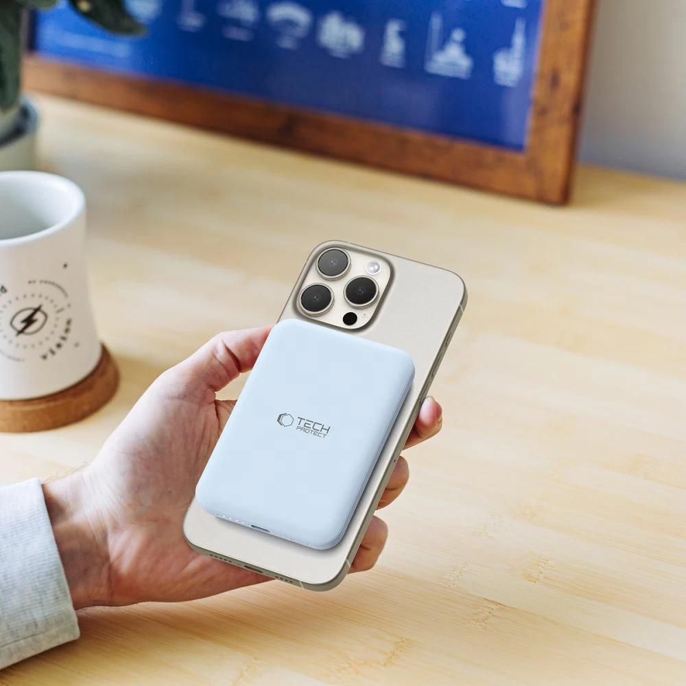 Powerbank 5000 mAh Tech-Protect LifeMag PB10, MagSafe, USB-C, moder