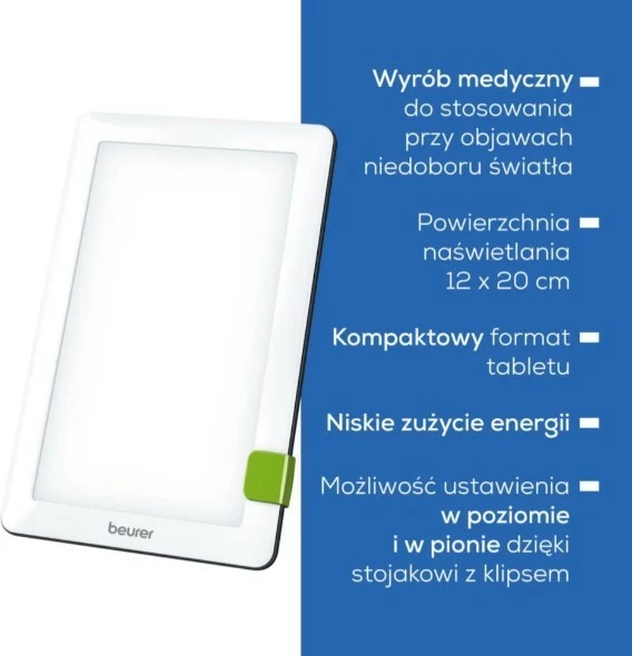 Svetilka dnevne svetlobe Beurer TL30, protidepresivna, 10.000 lux, bela/zelena