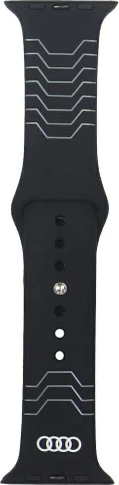 Silikonski pašček z geometrijskim vzorcem, Audi, za Apple Watch, črn, 44/45/46/49 mm