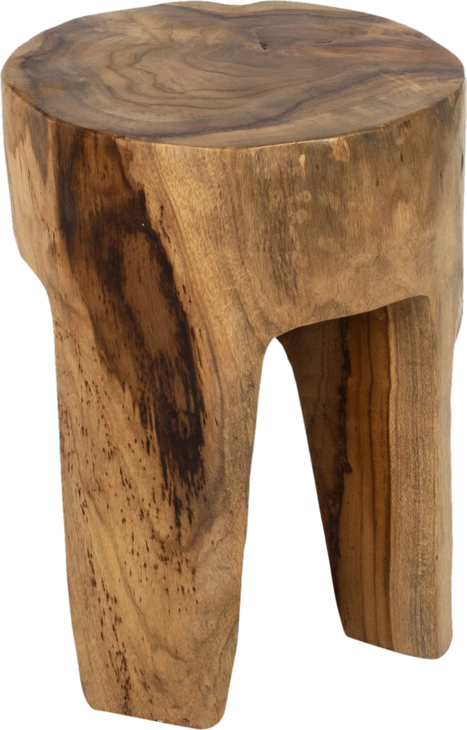 3-nožni stol iz masivnega tikovega lesa v naravni barvi Φ30x40Hcm.FH9349