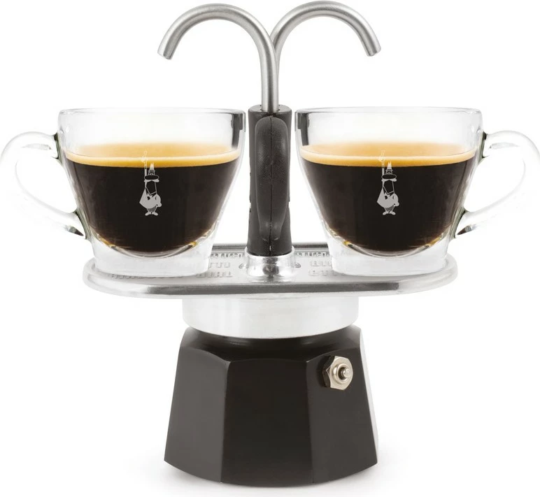 Moka vrč Bialetti MINI EXPRESS 2TZ, 2 skodelici, aluminij, črn