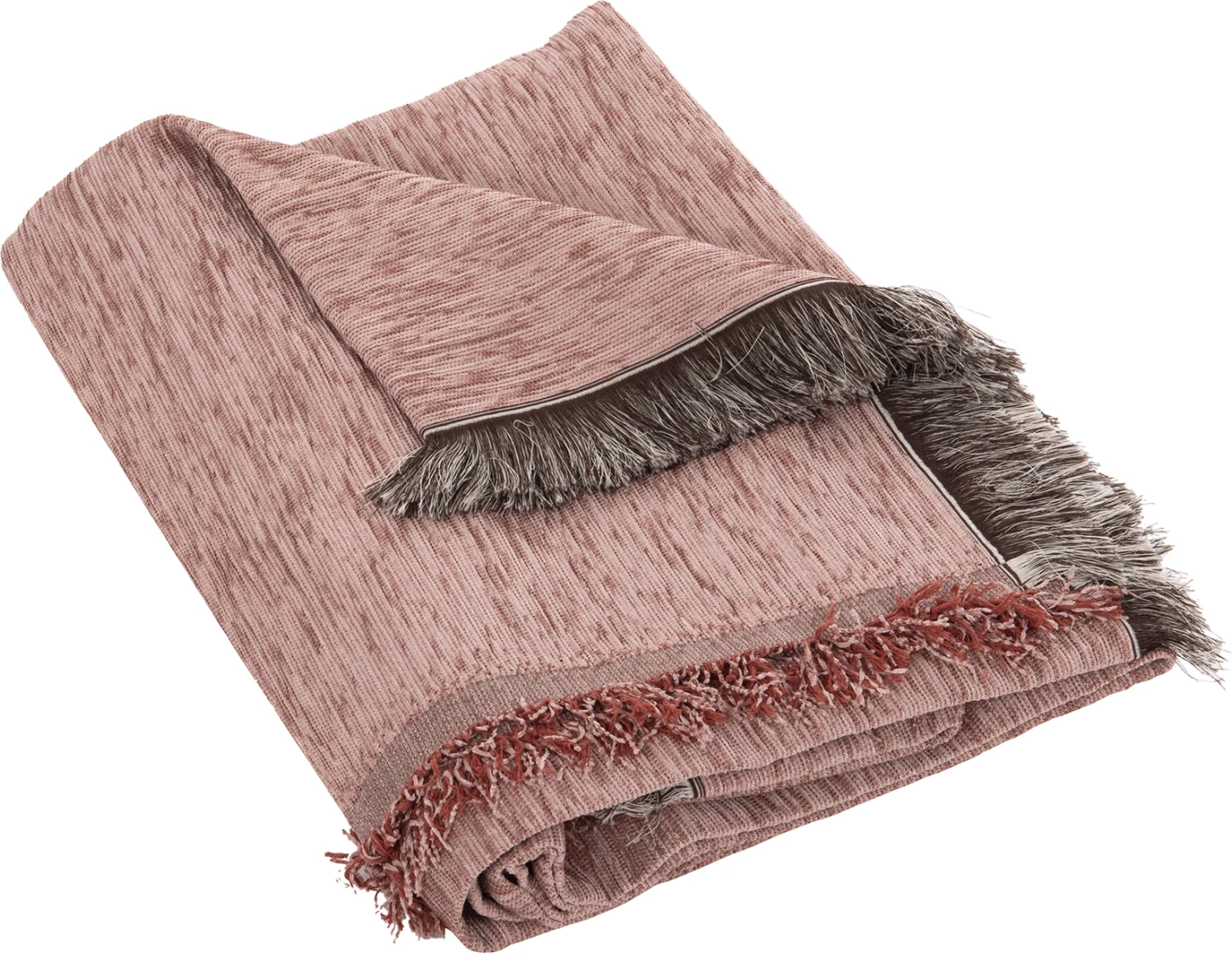 Prevleka za kavč z resicami DREAMTOPIA FH12161.03 v prašno roza barvi 245X170 cm