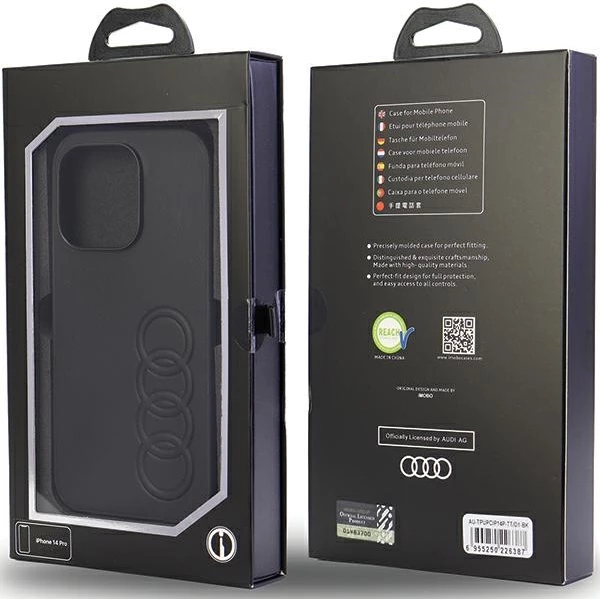 Ovitek iz umetnega usnja za iPhone 14 Pro 6.1, Audi, črn